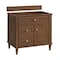 James Martin Vanities 36'' Single Vanity, Mid-Century Walnut w/ 3 CM Arctic Fall Solid Surface Top 424-V36-WLT-3AF - alternate 3